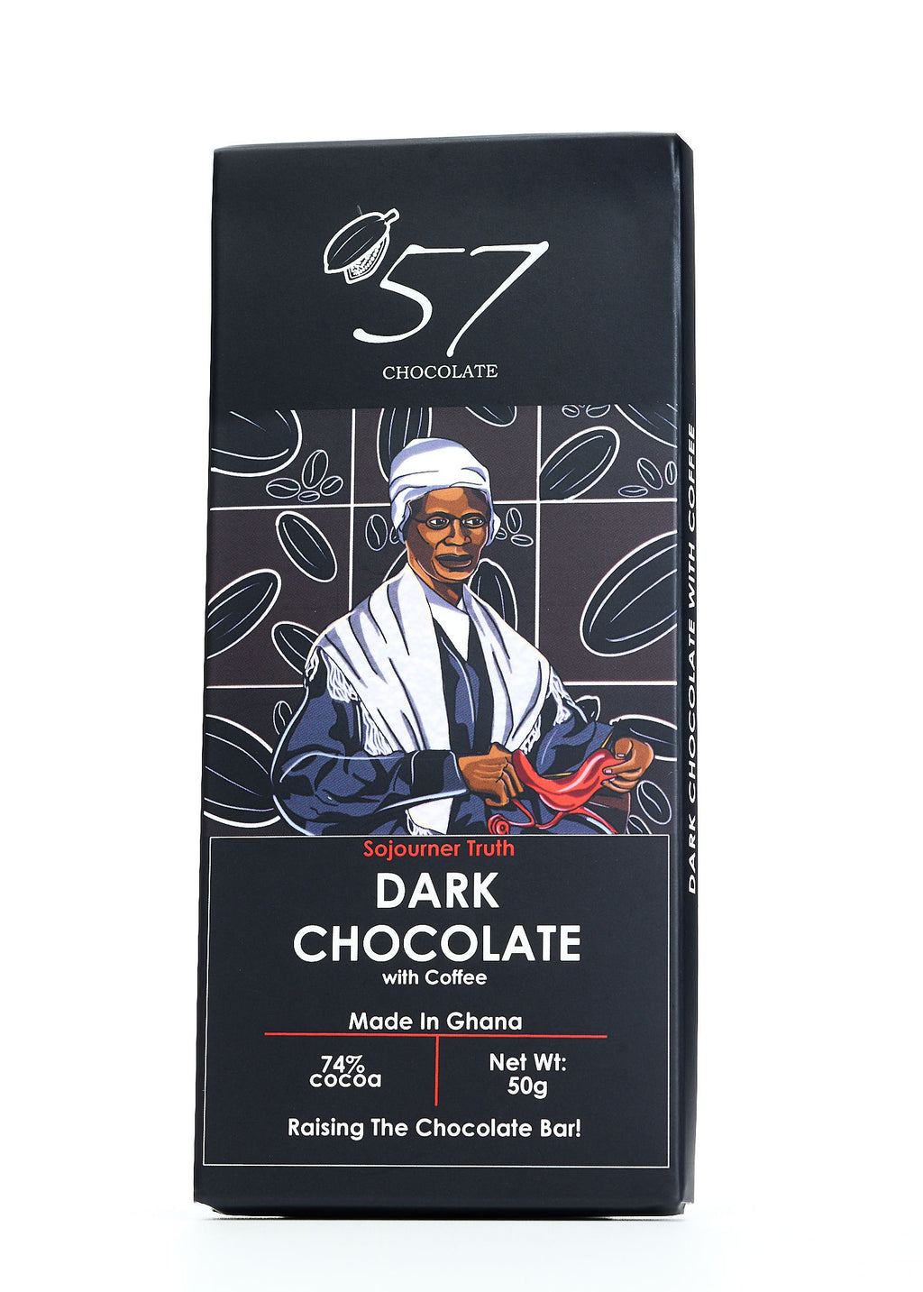 Tablette de chocolat noir 74% au café