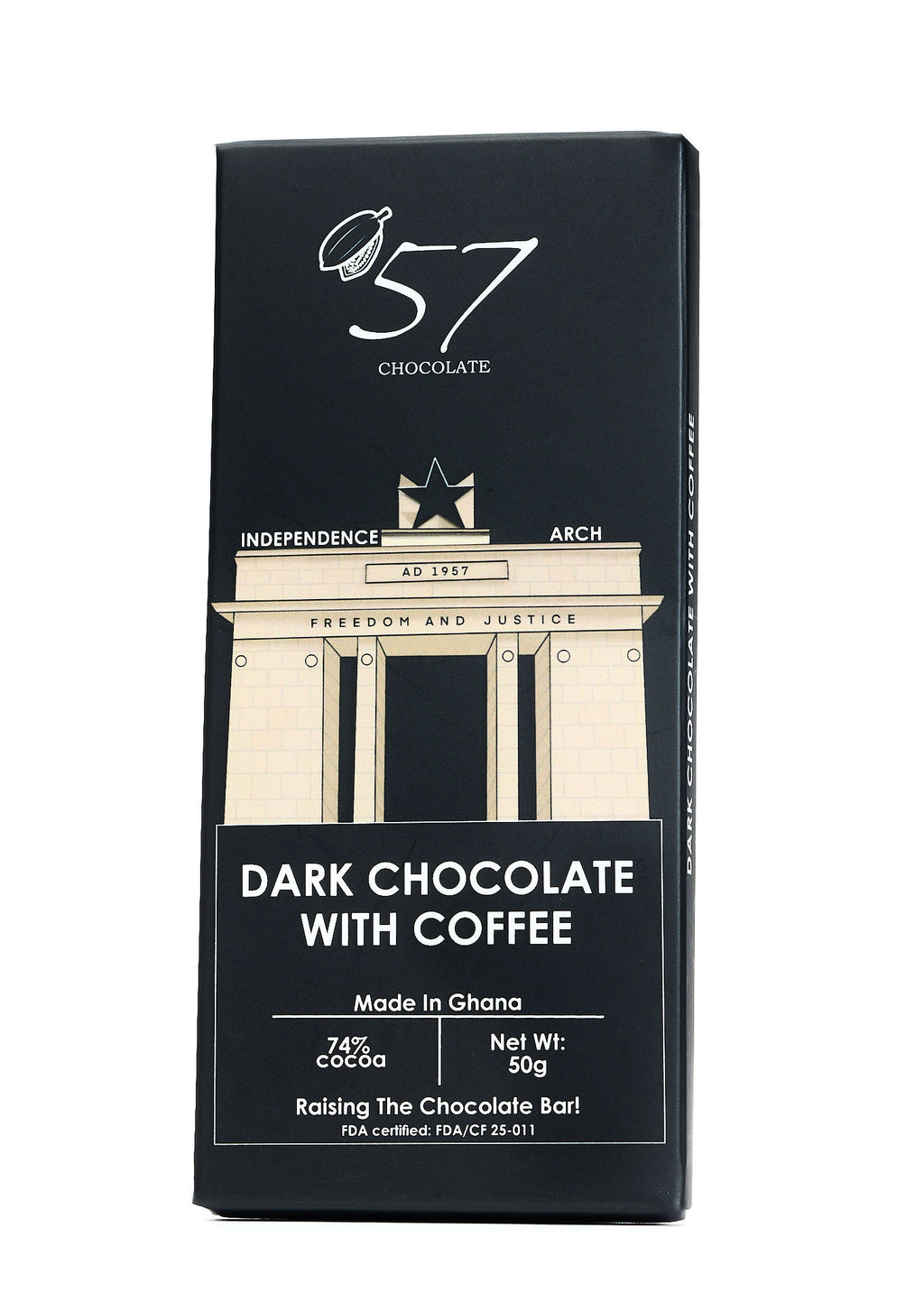 Tablette de chocolat noir 74% au café