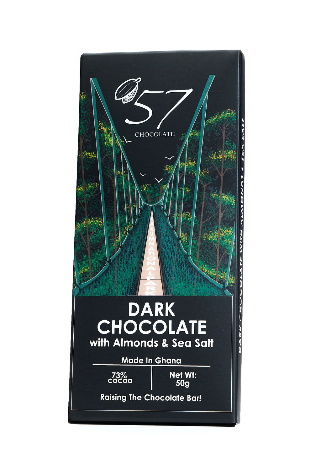 Tablette de chocolat noir 73% amandes et sel marin