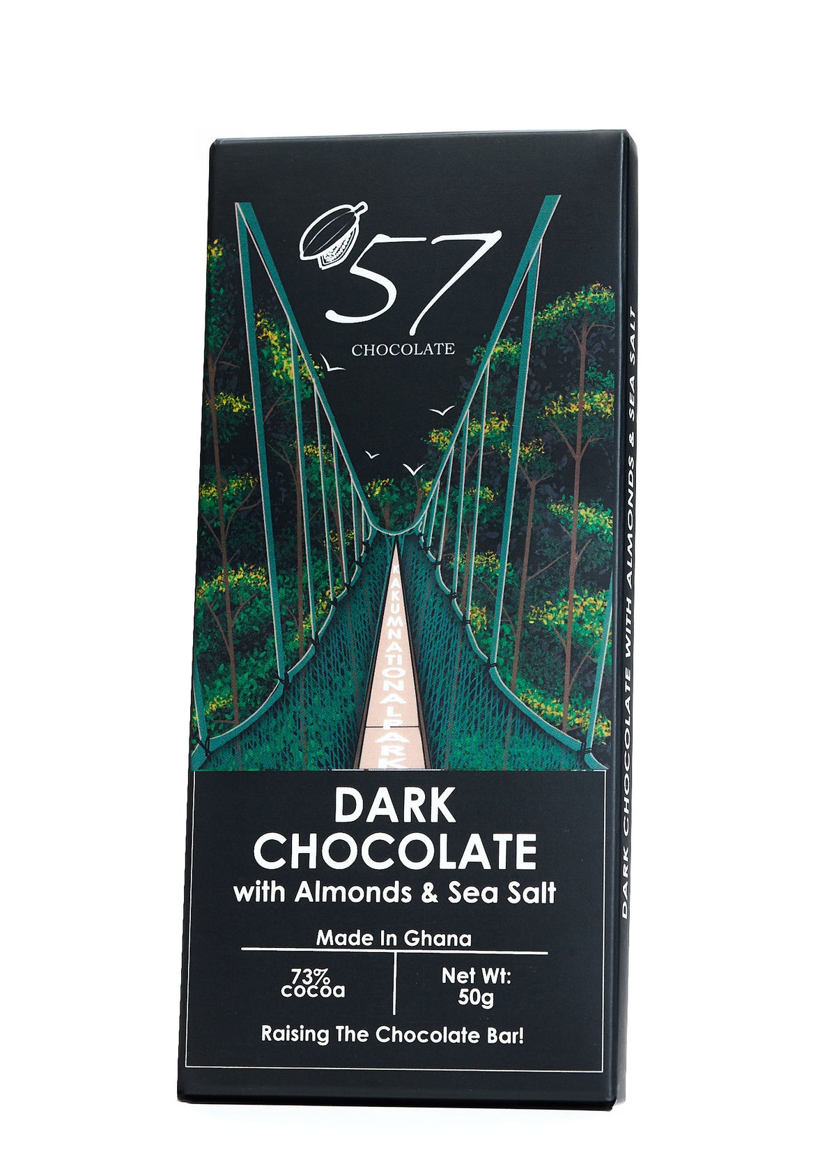 Tablette de chocolat noir 73% amandes et sel marin