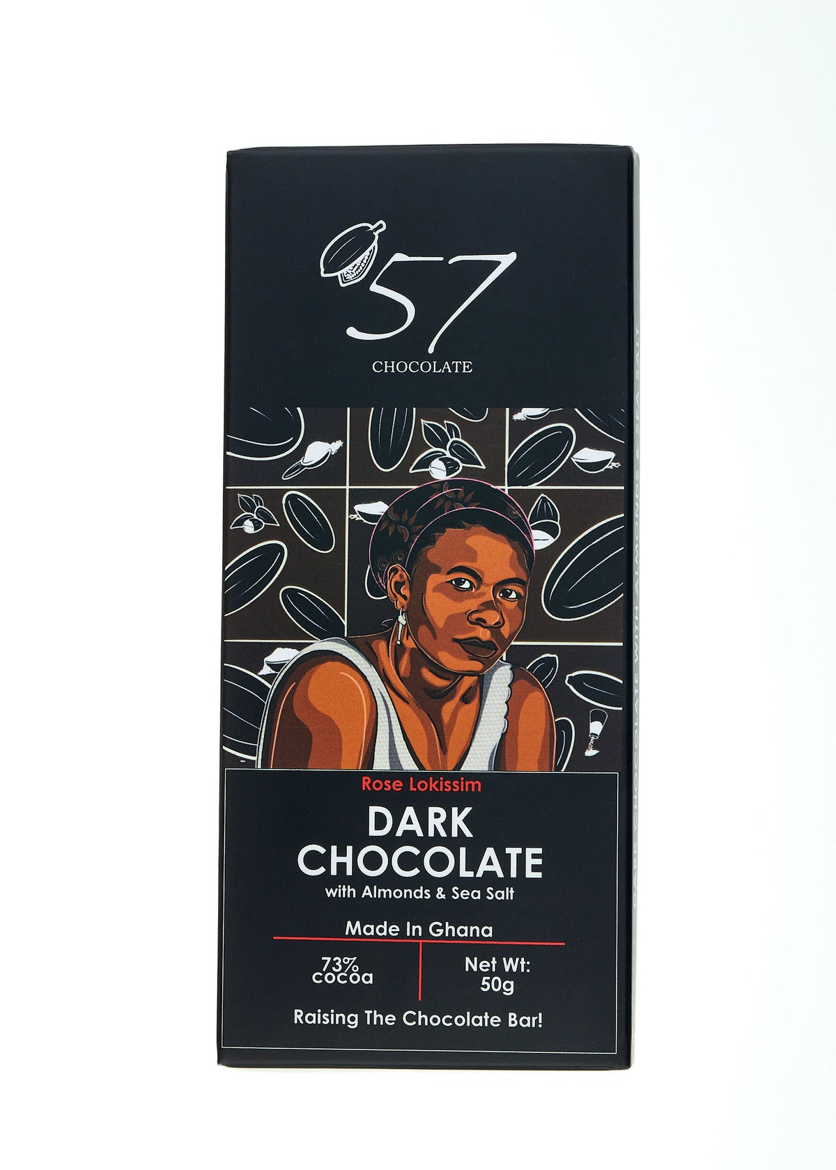 Tablette de chocolat noir 73% amandes et sel marin