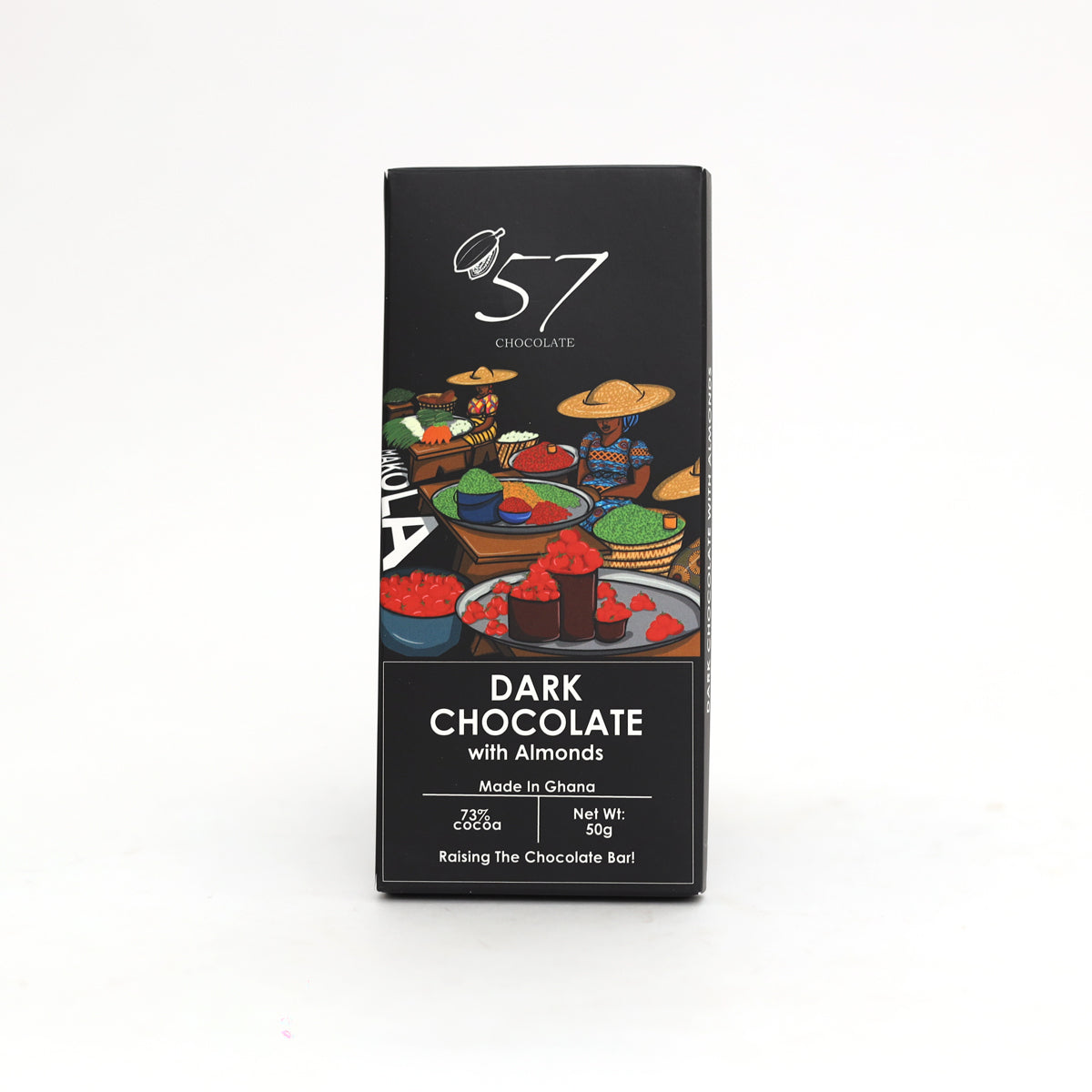 Tablette de chocolat noir 73% aux amandes